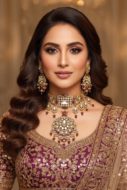 Intricately Designed Heritage Style Necklace Set Ideal For Adding Luxury To Your Ethnic Wardrobe — rent in Bangalore