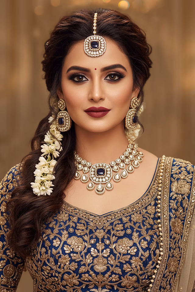 Elegant Jewelry Featuring A Combination Of Clear Rhinestones And Smooth White Gemstones Creating A… — rent in Calicut