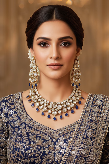 Kundan Bridal Choker Set — rent in Kochi
