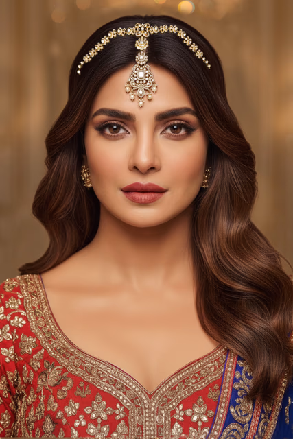 Elegant Kundan Work Jewelry Set Featuring A High Shine Finish And Classic White Stone… — back view, rent in Bangalore