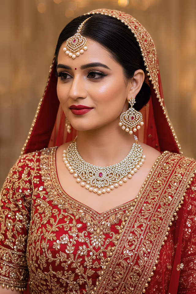 Luxurious Rose Gold Plated Bridal Set Featuring Beautiful Tear Drop Stones — rent in Coimbatore
