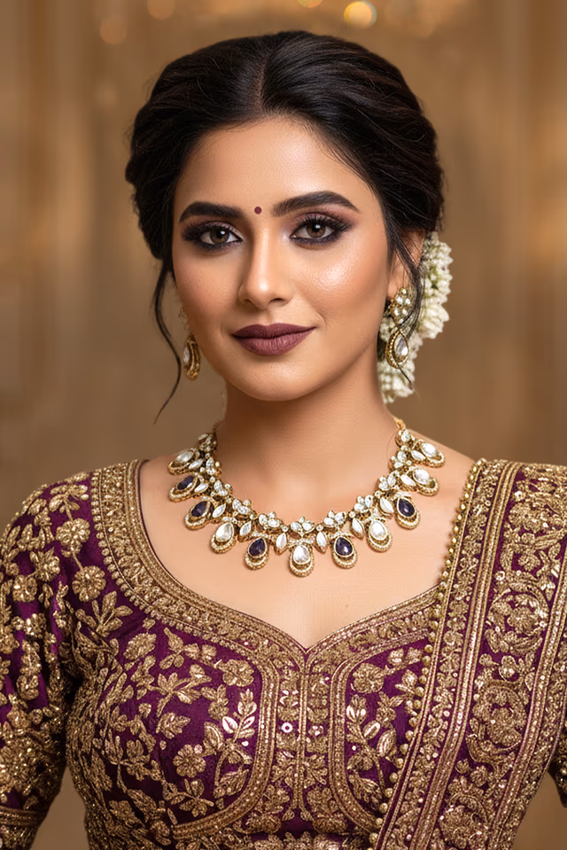 Magnificent Bridal Statement Jewelry Crafted In A Silver Tone Setting Showcasing Beautifully Cut Lilac… — rent in Calicut