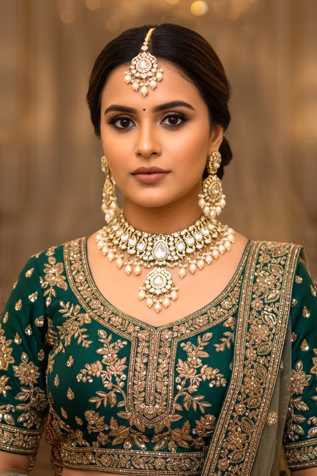 Maharani Pearl Kundan Bridal Set — rent in Kochi