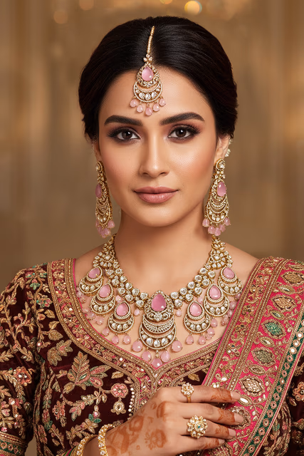 Premium Quality Pink Gemstones Reflect The Light Beautifully — rent in Calicut