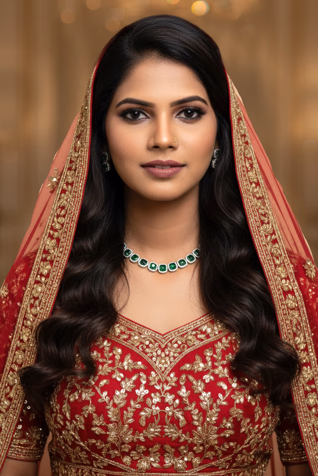 Regal Emerald Halo Necklace Set — rent in Kochi