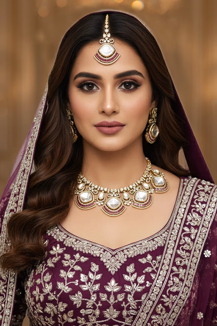 Round Element Along The Necklace Chain Is Detailed With Small Crystals For Maximum Radiant Sparkle — rent in Bangalore