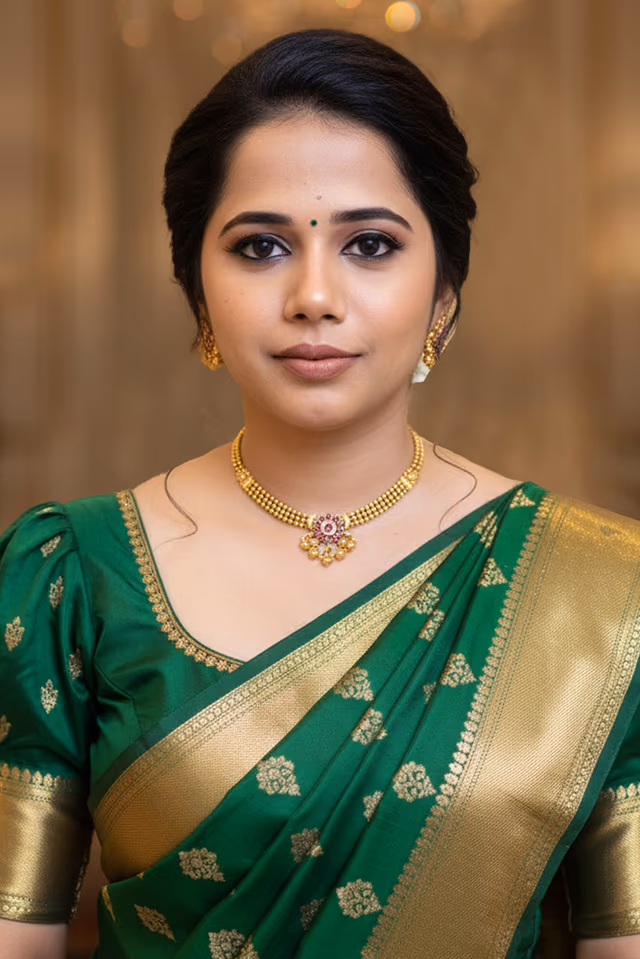 Ruby Floral Motif Choker Set — rent in Kochi