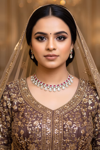 Ruby Glow Pear Necklace Set — rent in Kochi