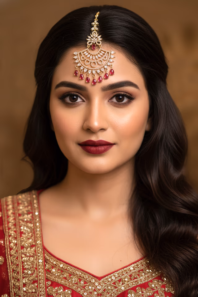 Stone And Pearl Drop Elegant Choker Set With Beautiful Earrings — back view, rent in Coimbatore