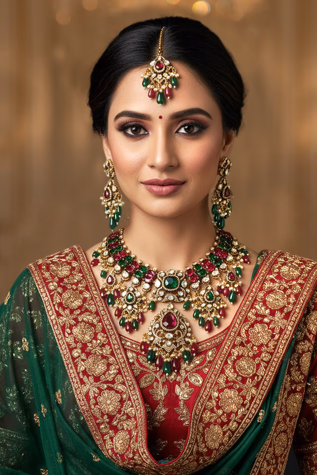 Textured Gold Toned Setting Beautifully Encases The Light Green Cat's Eye Stones Enhancing Their Luster… — rent in Calicut