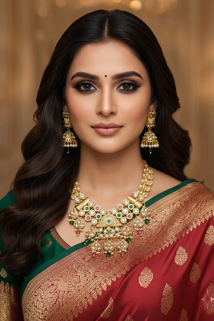 Timeless Heritage Jewelry Piece Showcasing Exceptional Craftsmanship With Miniature Stone Studs And… — rent in Bangalore