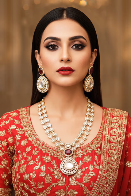 Wide Choker Style Silhouette Frames The Face Beautifully Making It Ideal For Portrait Photos — rent in Calicut