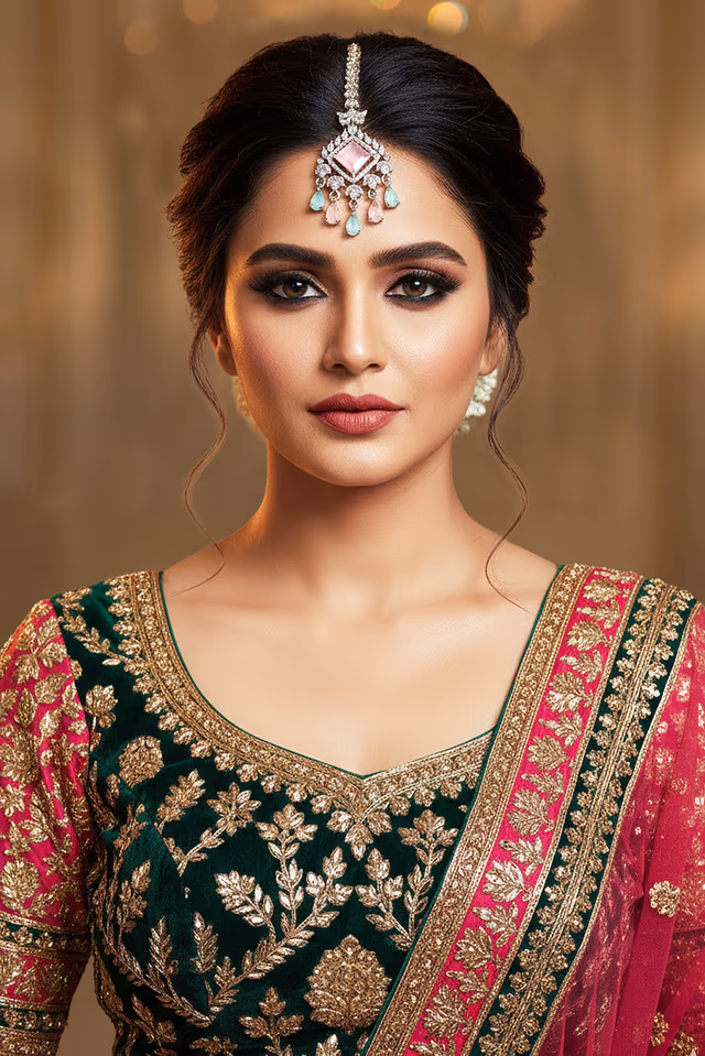 Ethereal Blossom Dual-Tone Maang Tikka — rent in Kochi
