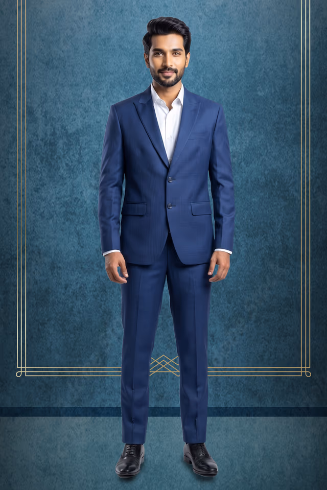Classic Navy Blue Two-Piece Formal Suit — rent in Coimbatore