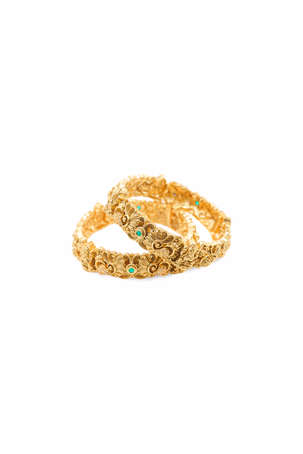 Antique Temple Design Gold Kada Bangle — rent in Kochi