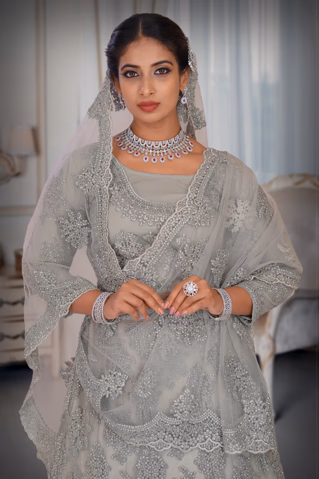 Grey Lehenga — rent in Calicut