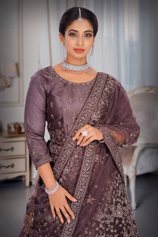 Brownish Purple  Lehenga — rent in Coimbatore