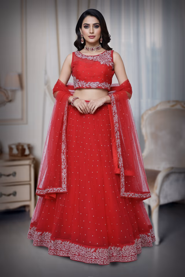 Cherry red in contempary — back view, rent in Bangalore