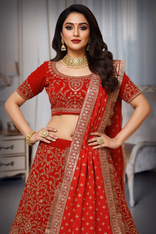 Luxurious Panne Velvet Lehenga with Intricate Wirework and Stone Embellishments for Grand Celebrations — rent in Bangalore