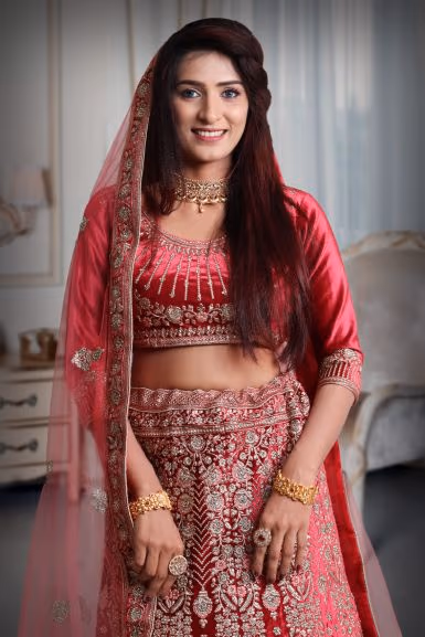 pink velvet jarkan work lehenga — rent in Calicut