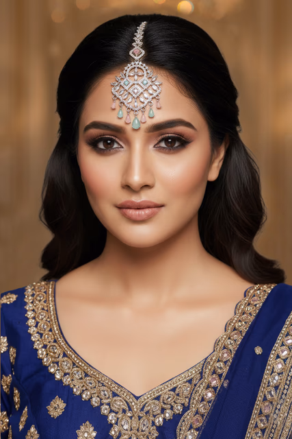 Luxurious Fashion Necklace Set Perfect For Weddings Featuring A High Shine Silver Finish… — back view, rent in Bangalore