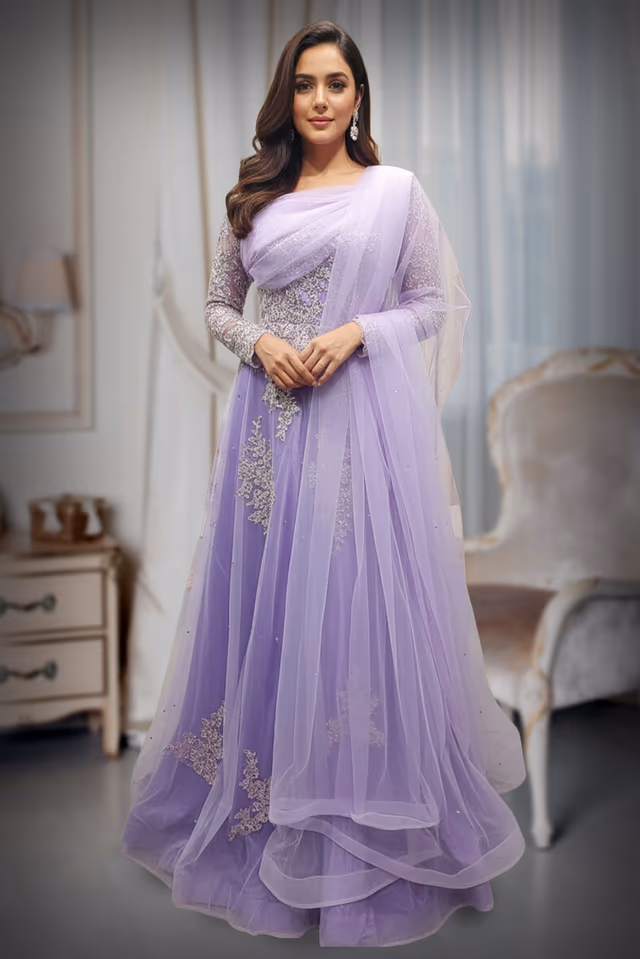 Lavender 3D Floral Ball Gown – Premium Luxury Couture — rent in Coimbatore