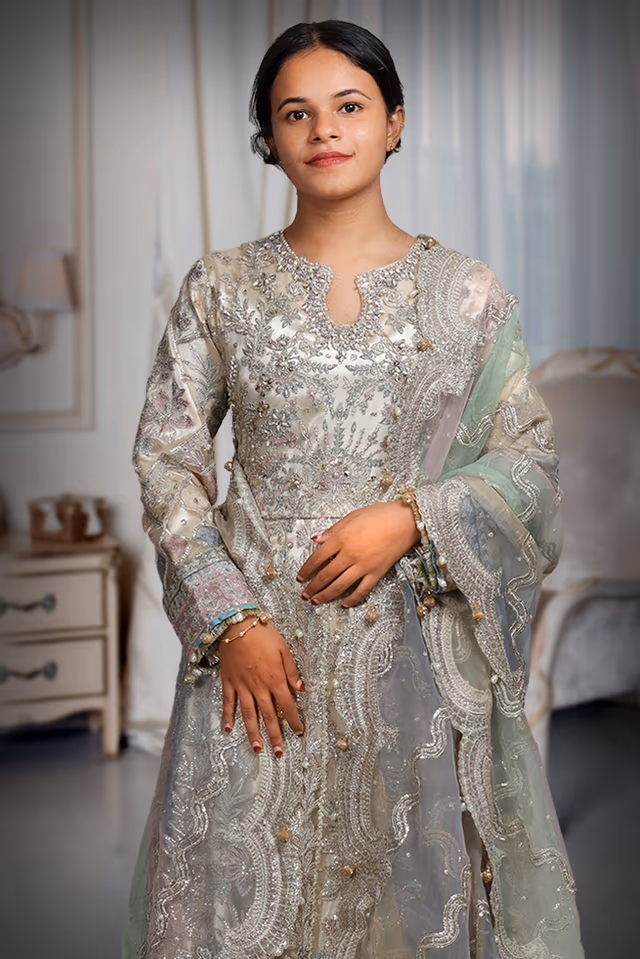 Multicolor Pre Wedding Gown With Thread And Sequins Embroidery All Over The Gown — rent in Calicut