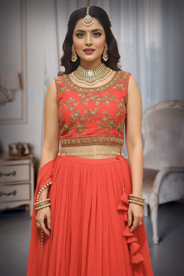 Heavy Worked tops  along with the flaryskirt and heavy worked full sleve overcoat and pearl worked… — rent in Coimbatore