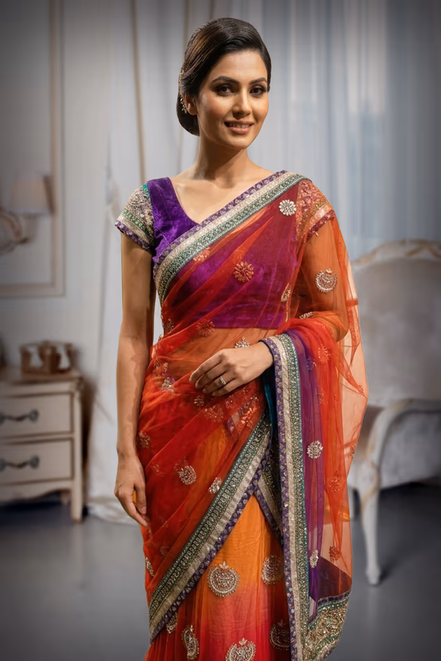 Multi coloured  Semi Bridaln lehenga — rent in Coimbatore