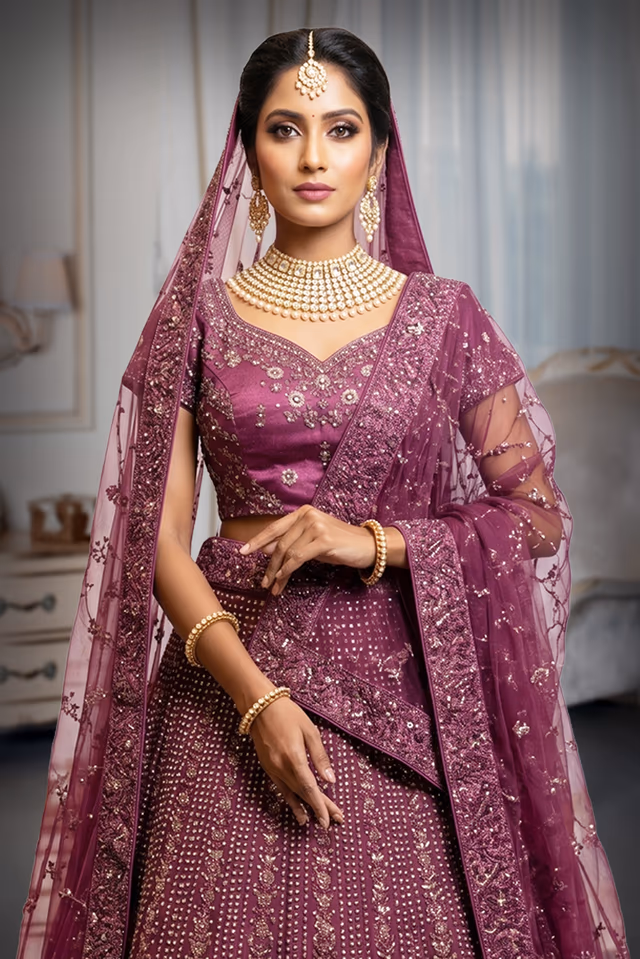 Heavy Stone & Sequin Embellished lehenga — rent in Ernakulam