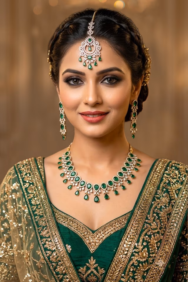 Heavy Traditional Indian Set With Drop Motif And Adjustable Chain — rent in Kozhikode