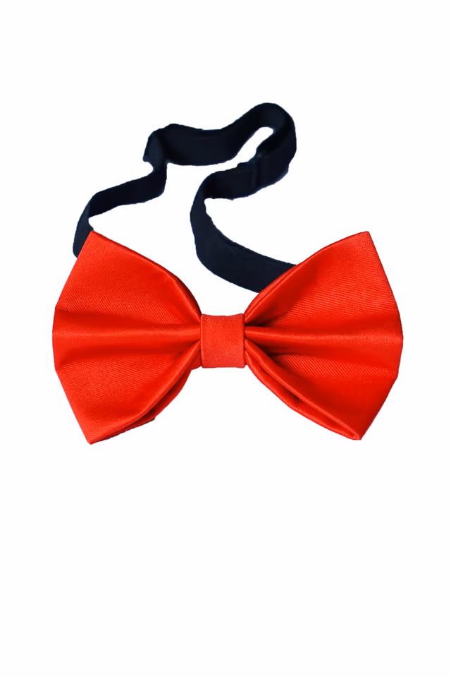 Red Bow Tie In Satin Fabric — rent in Calicut