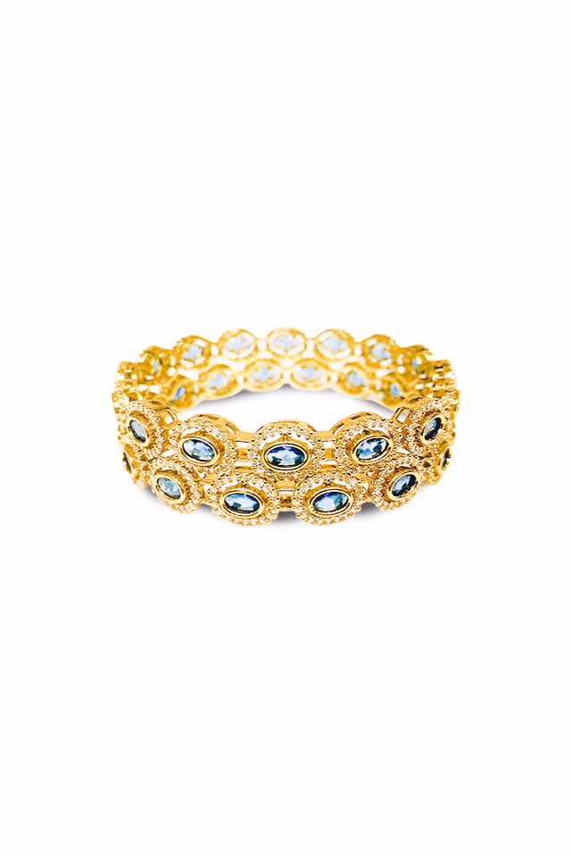 Royal Oval Sapphire Halo Kada — rent in Edappally