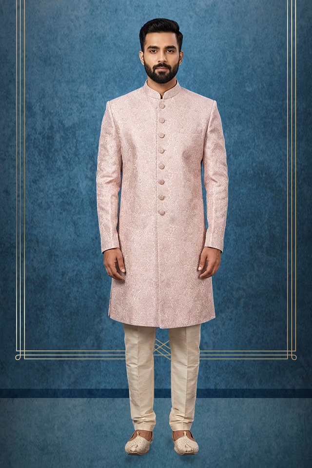 Blush Pink Ethnic Sherwani — rent in Coimbatore