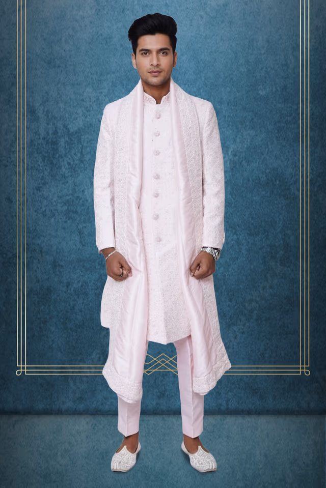 Baby pink sherwani — rent in Bangalore