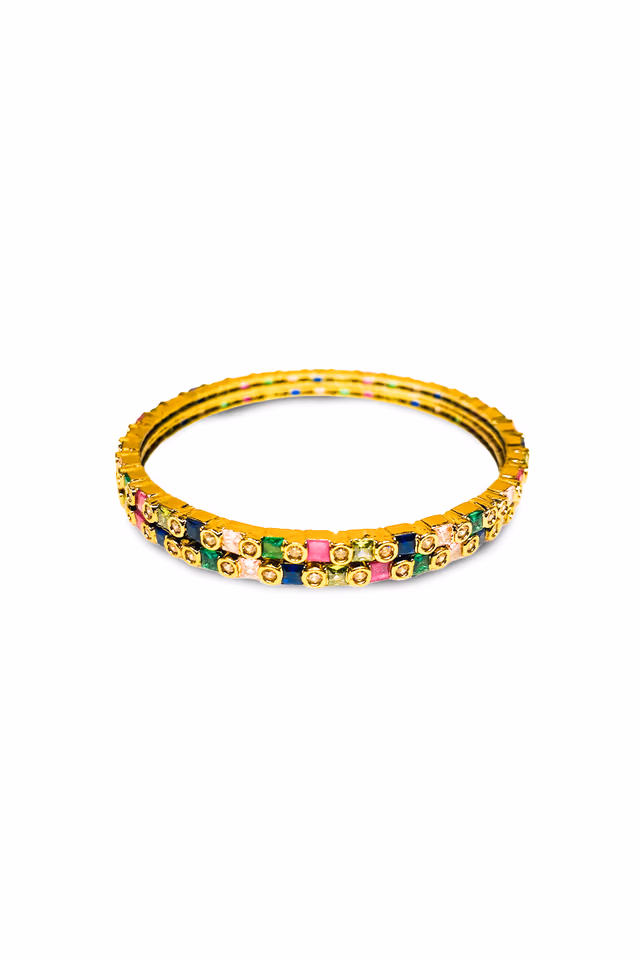 Vibrant Rainbow Navratna-Style Sleek Bangle — rent in Edappally