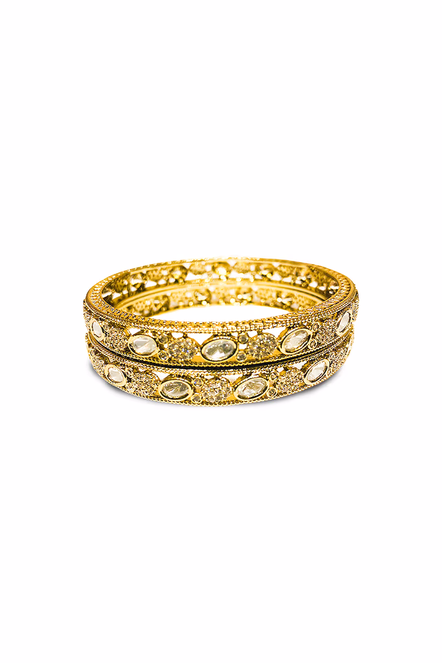 Vintage Cluster & Oval Crystal Kada — rent in Edappally