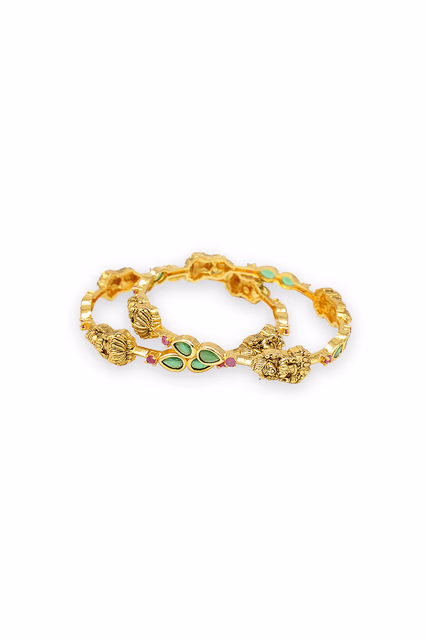 Stunningly Carved Antique Finish Bangle Perfect For Festive Or Bridal Wear — rent in Coimbatore